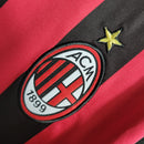 Camisa Milan Home 09/10 Retrô Manga Longa - Vermelha e Preta