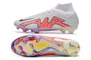 Chuteira Campo Nike Air Zoom Mercurial Superfly IX Elite FG Branco/Laranja - Cano Alto